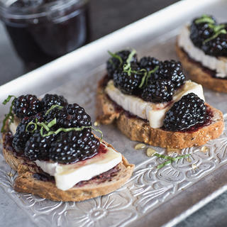 Blackberry Toast with Brie and Basil image
