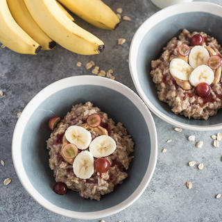 Peanut Butter and Jelly Oatmeal Bowl image